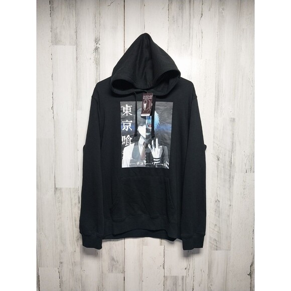 Anime Tokyo Ghoul Kaneki Ken Mask Hoodie Pullover Hooded Hot Topic Size Large - Picture 1 of 13